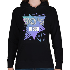 PRINTFASHION 90's disco - Női kapucnis pulóver - Fekete női pulóver, kardigán