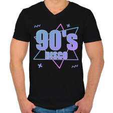PRINTFASHION 90's - Férfi V-nyakú póló - Fekete férfi póló