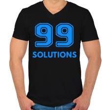 PRINTFASHION 99 SOLUTIONS - Férfi V-nyakú póló - Fekete férfi póló
