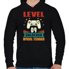 PRINTFASHION 9 éves gamer - Férfi kapucnis pulóver - Fekete