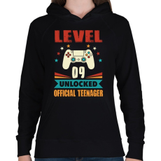 PRINTFASHION 9 éves gamer - Női kapucnis pulóver - Fekete