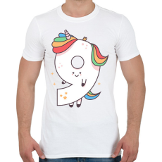 PRINTFASHION 9 éves unikornis - Férfi póló - Fehér