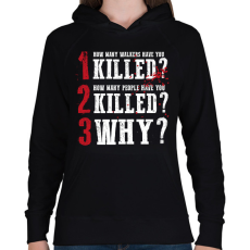 PRINTFASHION A 3 kérdés - Női kapucnis pulóver - Fekete