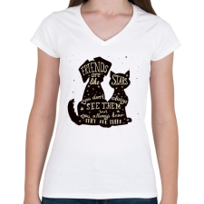 PRINTFASHION A barátok.. - Női V-nyakú póló - Fehér női póló