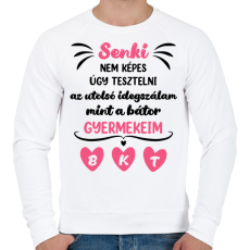 PRINTFASHION A bátor gyerekeim - Kezdőbetűkkel - Férfi pulóver - Fehér