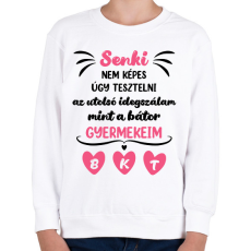 PRINTFASHION A bátor gyerekeim - Kezdőbetűkkel - Gyerek pulóver - Fehér