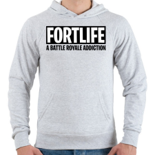 PRINTFASHION A battle royale addiction - Fortnite - Férfi kapucnis pulóver - Sport szürke férfi pulóver, kardigán