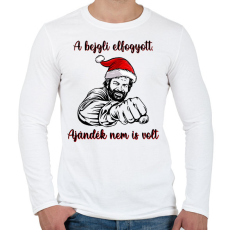 PRINTFASHION A bejgli elfogyott, ajándék nem is volt Bud Spencer - Férfi hosszú ujjú póló - Fehér