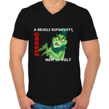 PRINTFASHION A bejgli kifogyott, zserbó nem is volt - Férfi V-nyakú póló - Fekete férfi póló