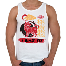 PRINTFASHION A bivaly éve - Férfi atléta - Fehér atléta, trikó