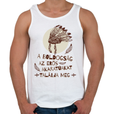 PRINTFASHION A boldogság - indián közmondás - Férfi atléta - Fehér atléta, trikó