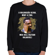 PRINTFASHION A boldogság olyan mint a fing - Gyerek pulóver - Fekete
