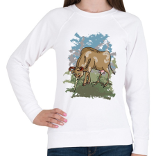 PRINTFASHION A bölöm tehén - Női pulóver - Fehér női pulóver, kardigán