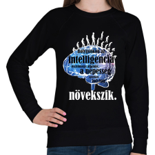 PRINTFASHION a bolygó és az intelligencia - Női pulóver - Fekete női pulóver, kardigán