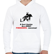 PRINTFASHION a bort tisztán - Férfi kapucnis pulóver - Fehér férfi pulóver, kardigán