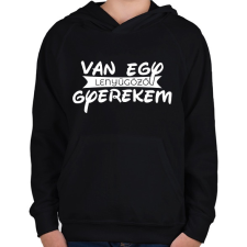 PRINTFASHION A büszke apa - Gyerek kapucnis pulóver - Fekete gyerek pulóver, kardigán