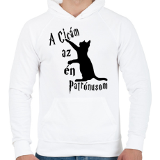 PRINTFASHION A Cicám az én Patrónusom - Férfi kapucnis pulóver - Fehér