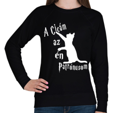 PRINTFASHION A Cicám az én Patrónusom - Női pulóver - Fekete női pulóver, kardigán