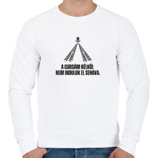 PRINTFASHION A Corsám nélkül nem indulok el sehova - Férfi pulóver - Fehér