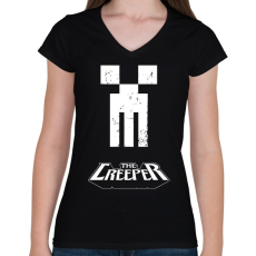 PRINTFASHION A creeper - Női V-nyakú póló - Fekete