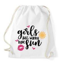 PRINTFASHION A csajok napsütésre vágynak - Sportzsák, Tornazsák - Fehér tornazsák