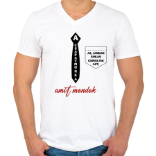 PRINTFASHION A csapatmunka - Férfi V-nyakú póló - Fehér férfi póló