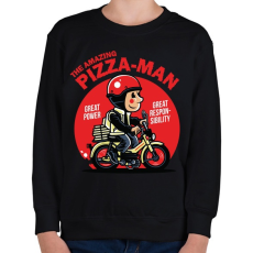 PRINTFASHION A csodálatos pizzafutár - Gyerek pulóver - Fekete