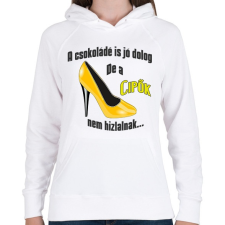 PRINTFASHION a csokoládé is... - Női kapucnis pulóver - Fehér női pulóver, kardigán