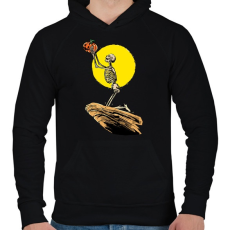 PRINTFASHION A csontok királya - Férfi kapucnis pulóver - Fekete