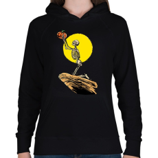 PRINTFASHION A csontok királya - Női kapucnis pulóver - Fekete