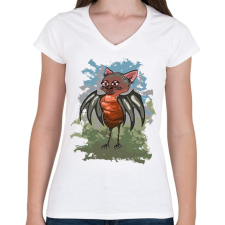 PRINTFASHION A deneféreg - Női V-nyakú póló - Fehér női póló