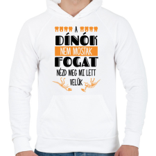 PRINTFASHION A dínók nem mostak fogat - Férfi kapucnis pulóver - Fehér férfi pulóver, kardigán