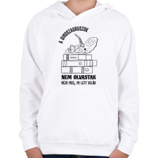 PRINTFASHION A dinoszauruszok nem olvastak - Gyerek kapucnis pulóver - Fehér gyerek pulóver, kardigán