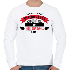 PRINTFASHION A disznóvágás boldoggá tesz - Férfi pulóver - Fehér férfi pulóver, kardigán