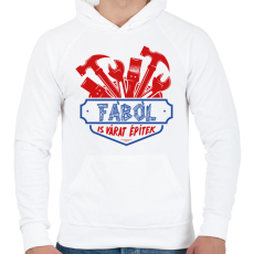 PRINTFASHION A fából is várat építek - Férfi kapucnis pulóver - Fehér