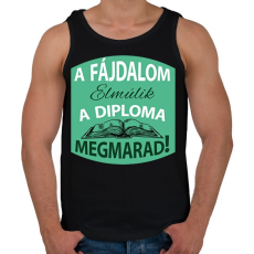 PRINTFASHION A fájdalom elmúlik - A diploma megmarad! - Férfi atléta - Fekete