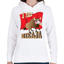 PRINTFASHION A falu bikája - Női kapucnis pulóver - Fehér női pulóver, kardigán