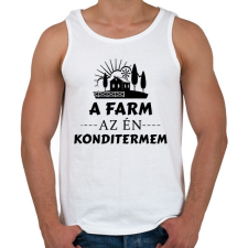 PRINTFASHION A farm az én konditermem - Férfi atléta - Fehér atléta, trikó