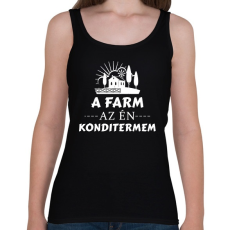PRINTFASHION A farm az én konditermem - Női atléta - Fekete
