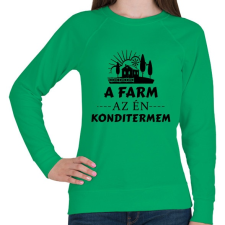 PRINTFASHION A farm az én konditermem - Női pulóver - Zöld női pulóver, kardigán