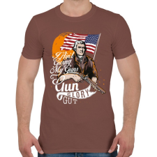 PRINTFASHION A fegyver dicsősége - Férfi póló - Mogyoróbarna férfi póló