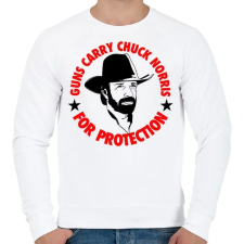 PRINTFASHION A fegyverek hordják Chuck Norrist, védelemként - Férfi pulóver - Fehér férfi pulóver, kardigán