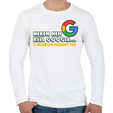 PRINTFASHION A feleségem mindent tud - Férfi hosszú ujjú póló - Fehér férfi póló