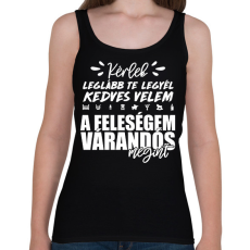 PRINTFASHION A feleségem várandós megint - Női atléta - Fekete