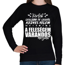 PRINTFASHION A feleségem várandós megint - Női pulóver - Fekete női pulóver, kardigán