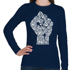 PRINTFASHION A forradalom keze - Női hosszú ujjú póló - Sötétkék