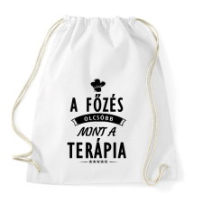 PRINTFASHION A főzés olcsóbb, mint a terápia - Sportzsák, Tornazsák - Fehér tornazsák