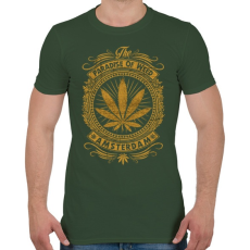 PRINTFASHION A fű városa - Férfi póló - Katonazöld