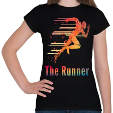 PRINTFASHION A futó - Női póló - Fekete női póló