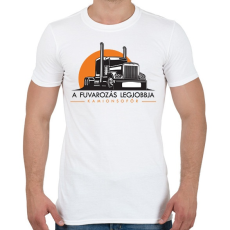 PRINTFASHION A fuvarozás legjobbja - kamionsofőr - Férfi póló - Fehér
